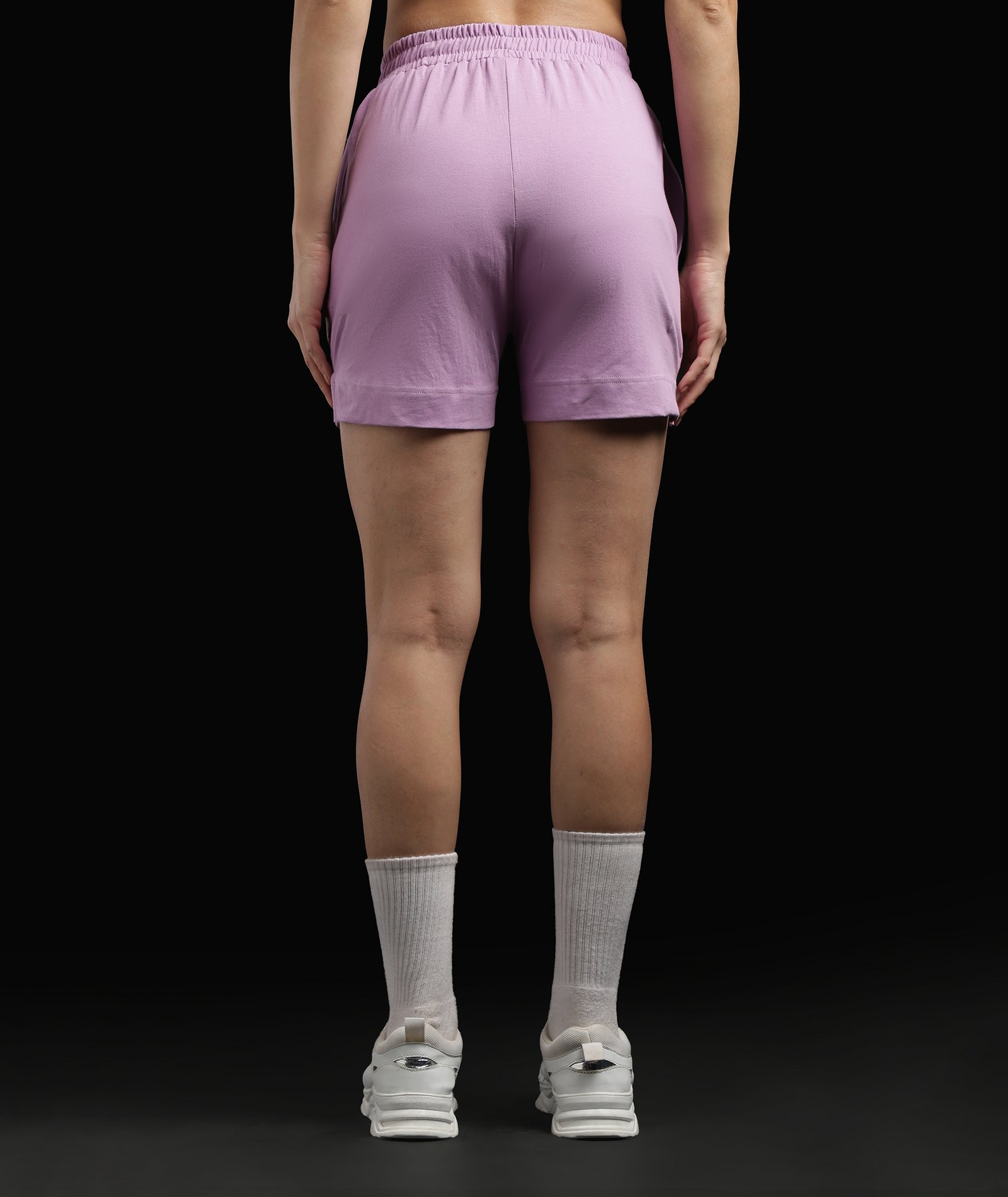 Womens Cotton Printed Lounge Shorts | Lavender
