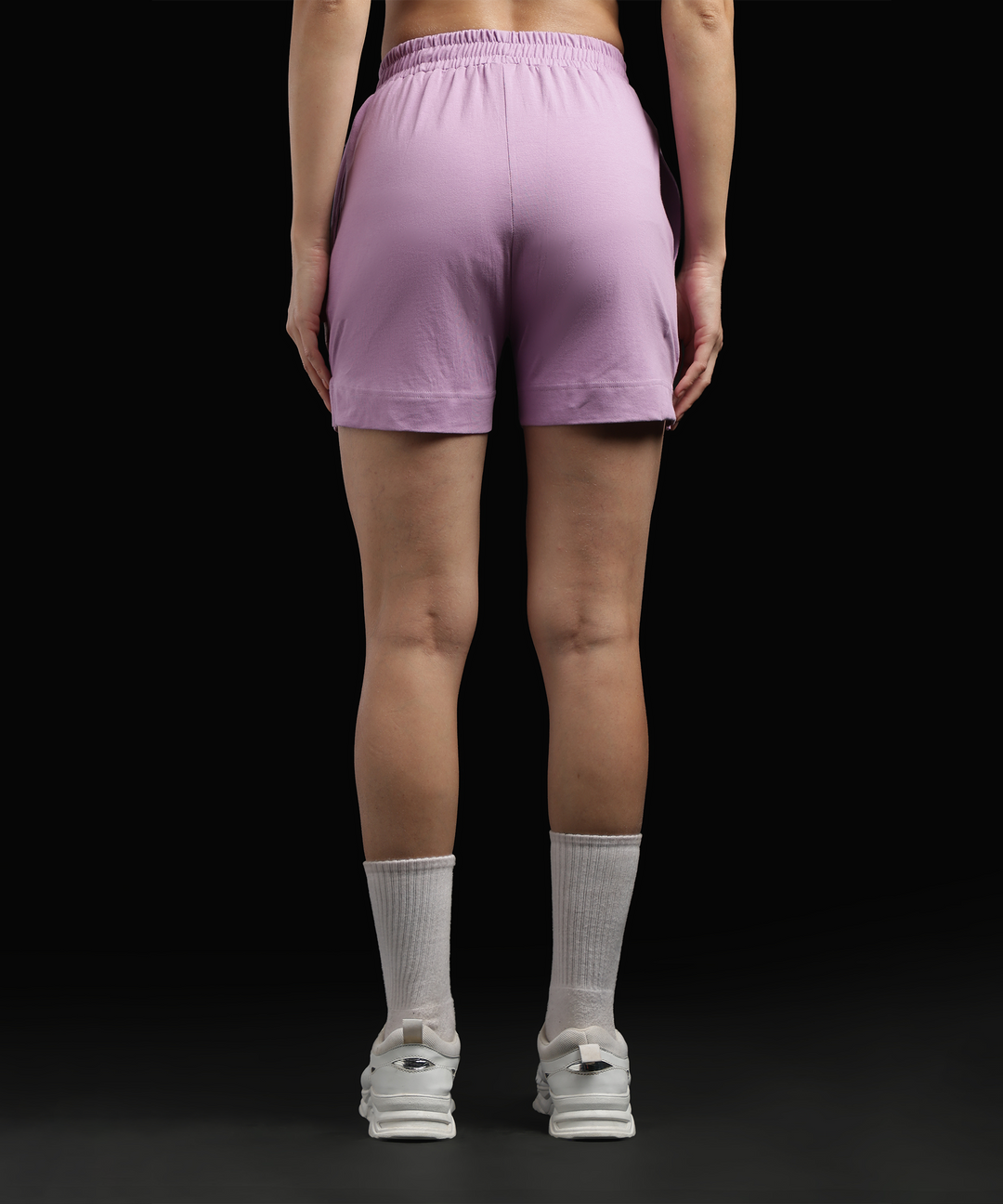 Womens Cotton Printed Lounge Shorts | Lavender