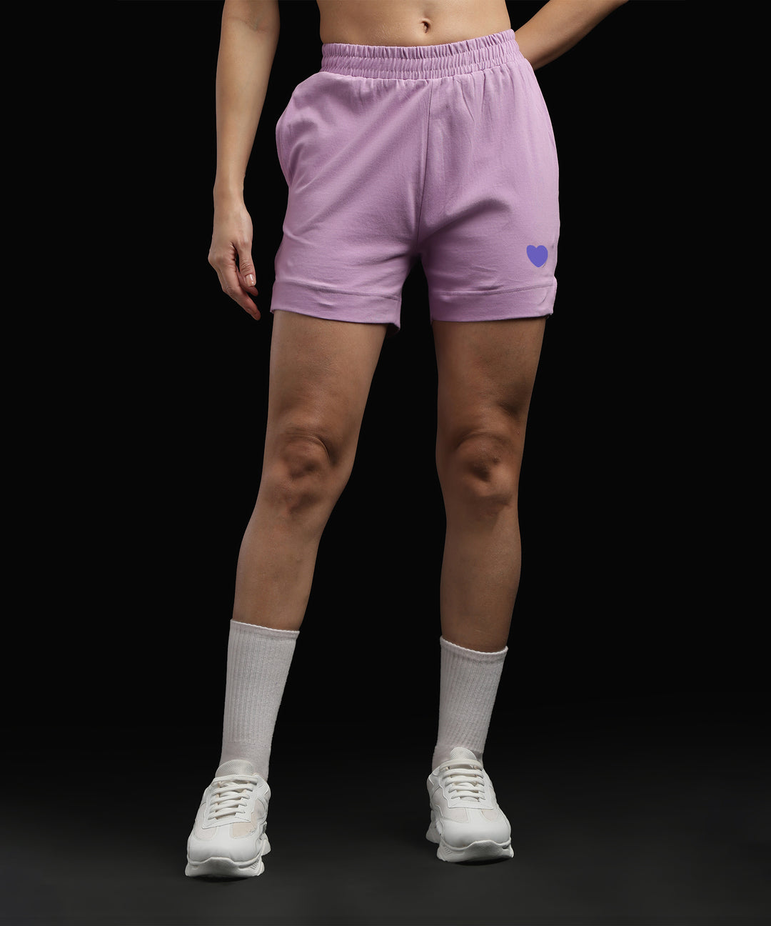 Womens Cotton Printed Lounge Shorts | Lavender