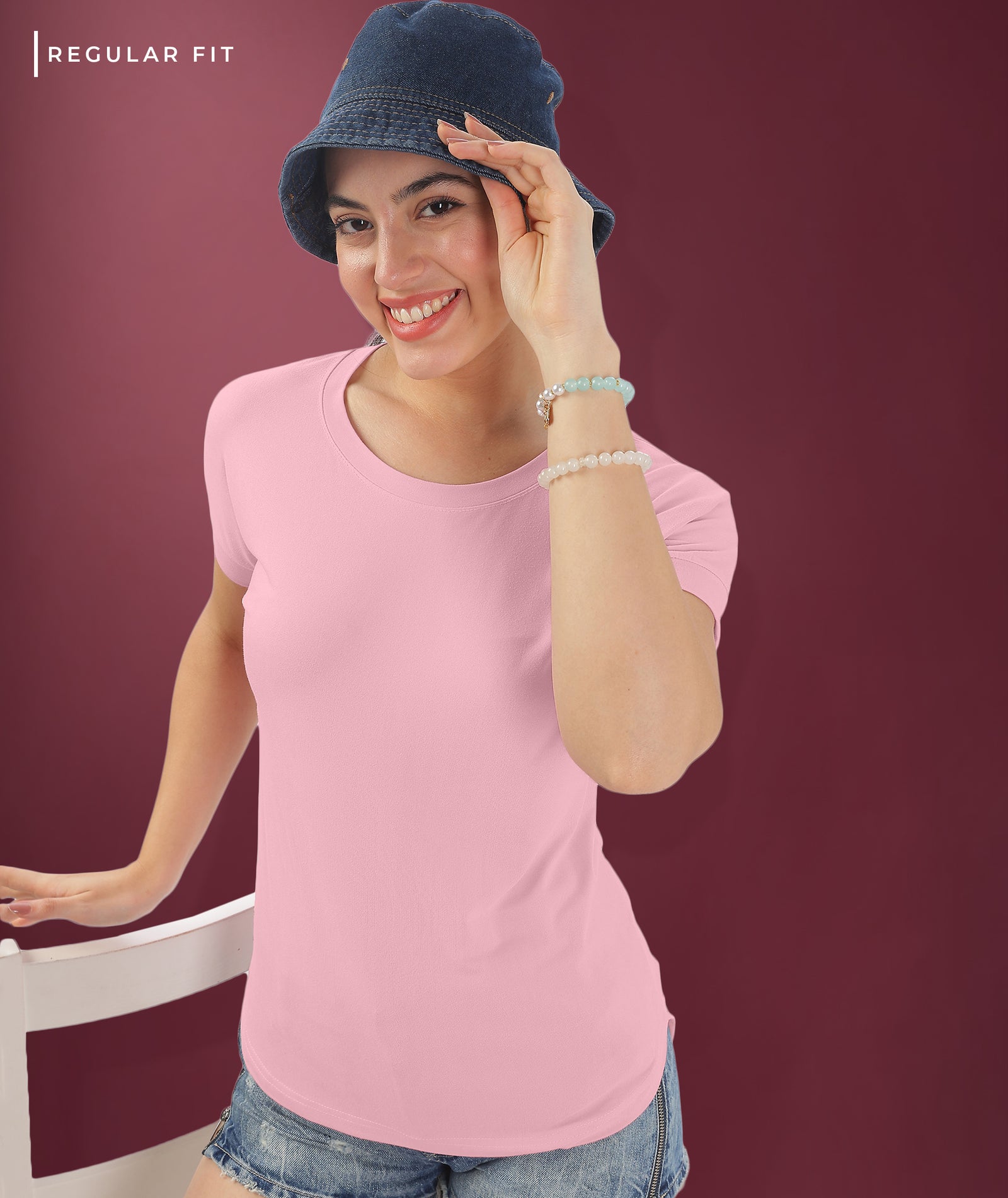 Womens Regular Fit Rose Gold Tshirt