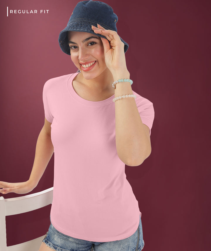 Womens Regular Fit Rose Gold Tshirt