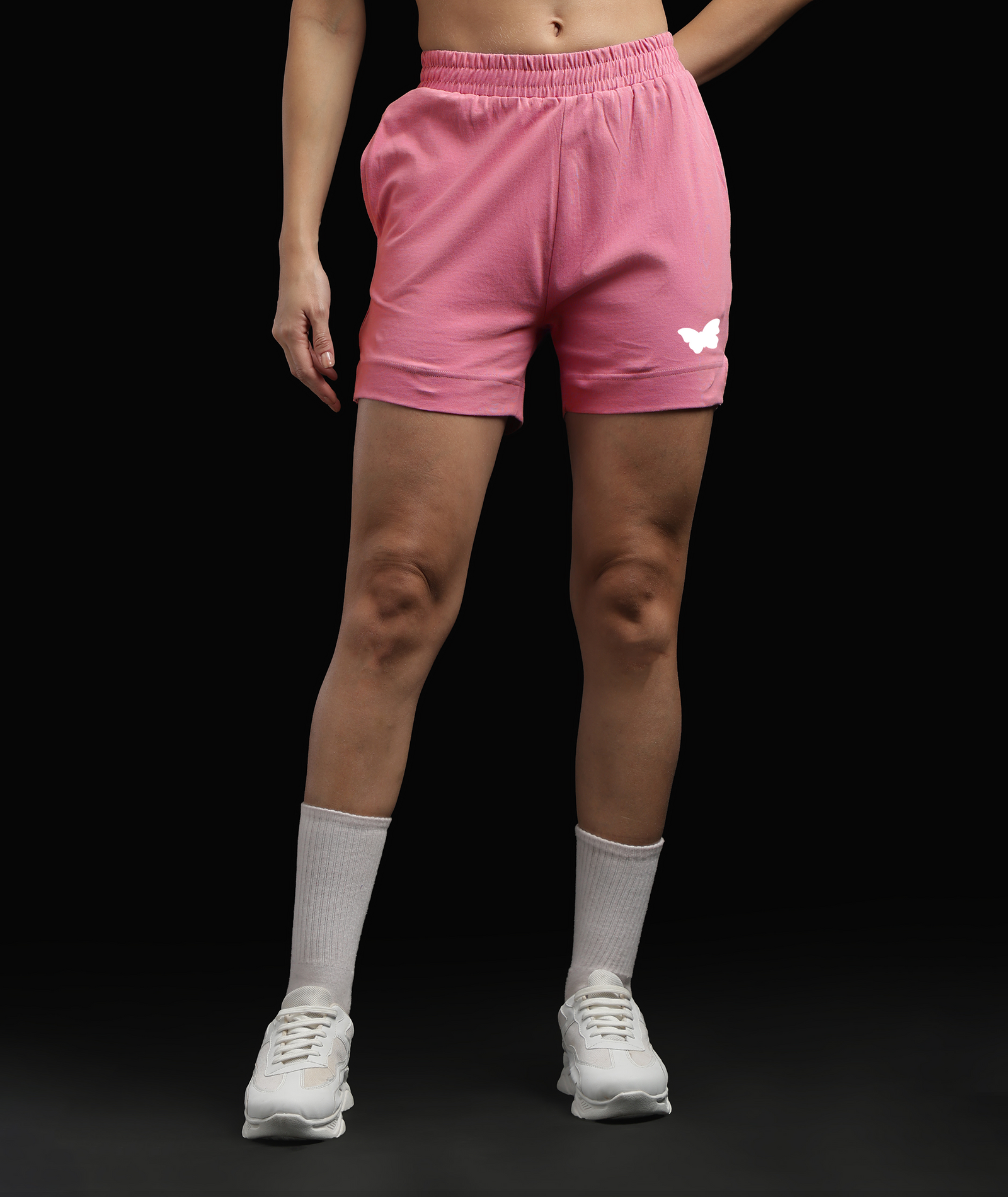 Womens Cotton Printed Lounge Shorts | LT.Pink