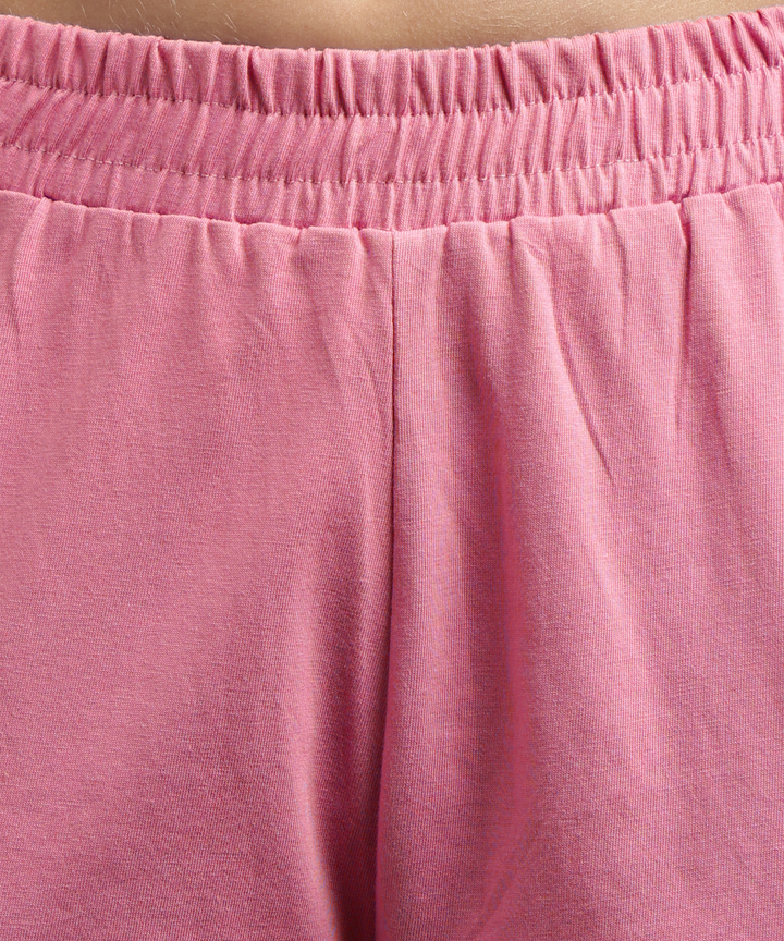 Womens Cotton Printed Lounge Shorts | LT.Pink