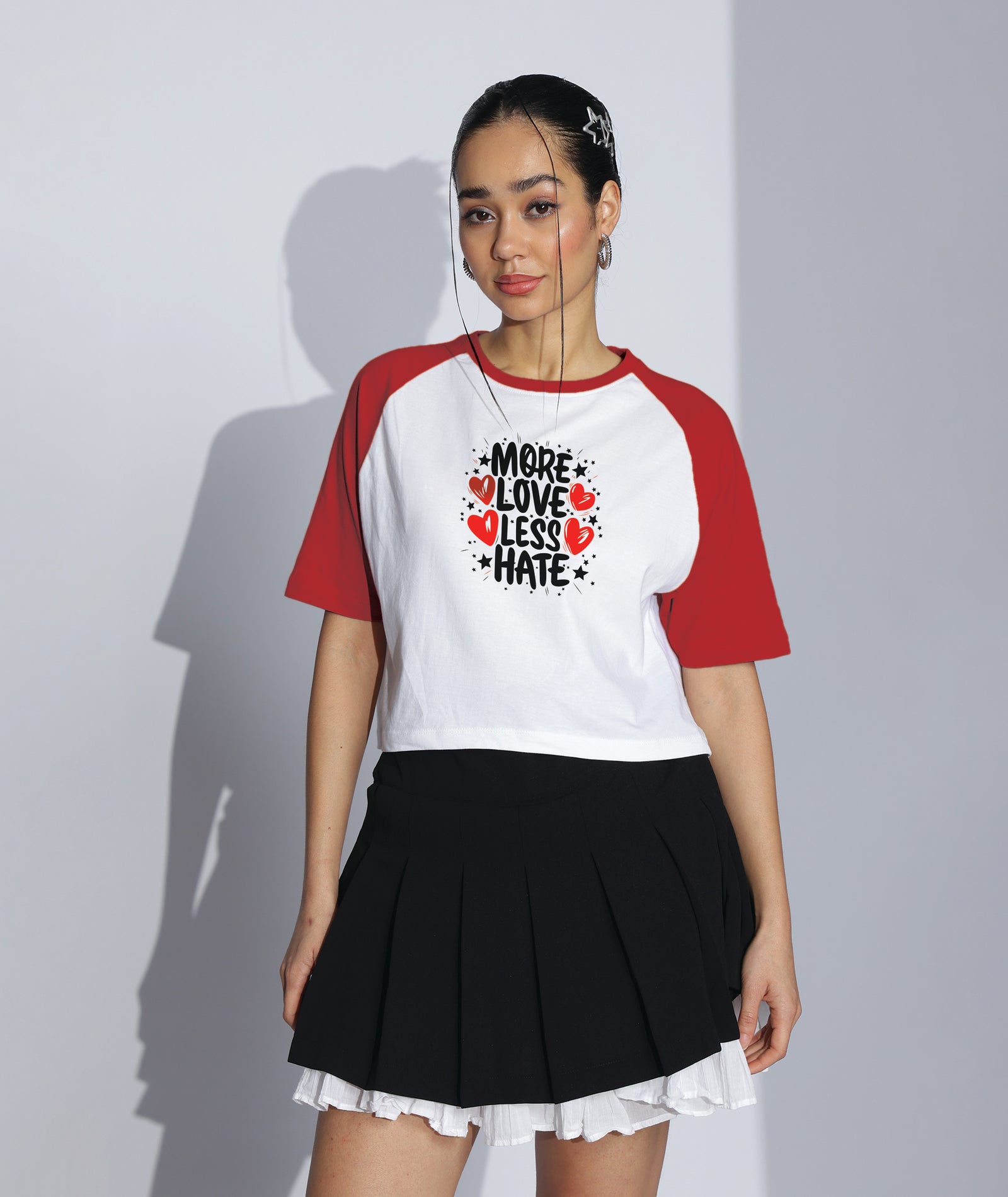 Womens Crop Top with Raglan Sleeve