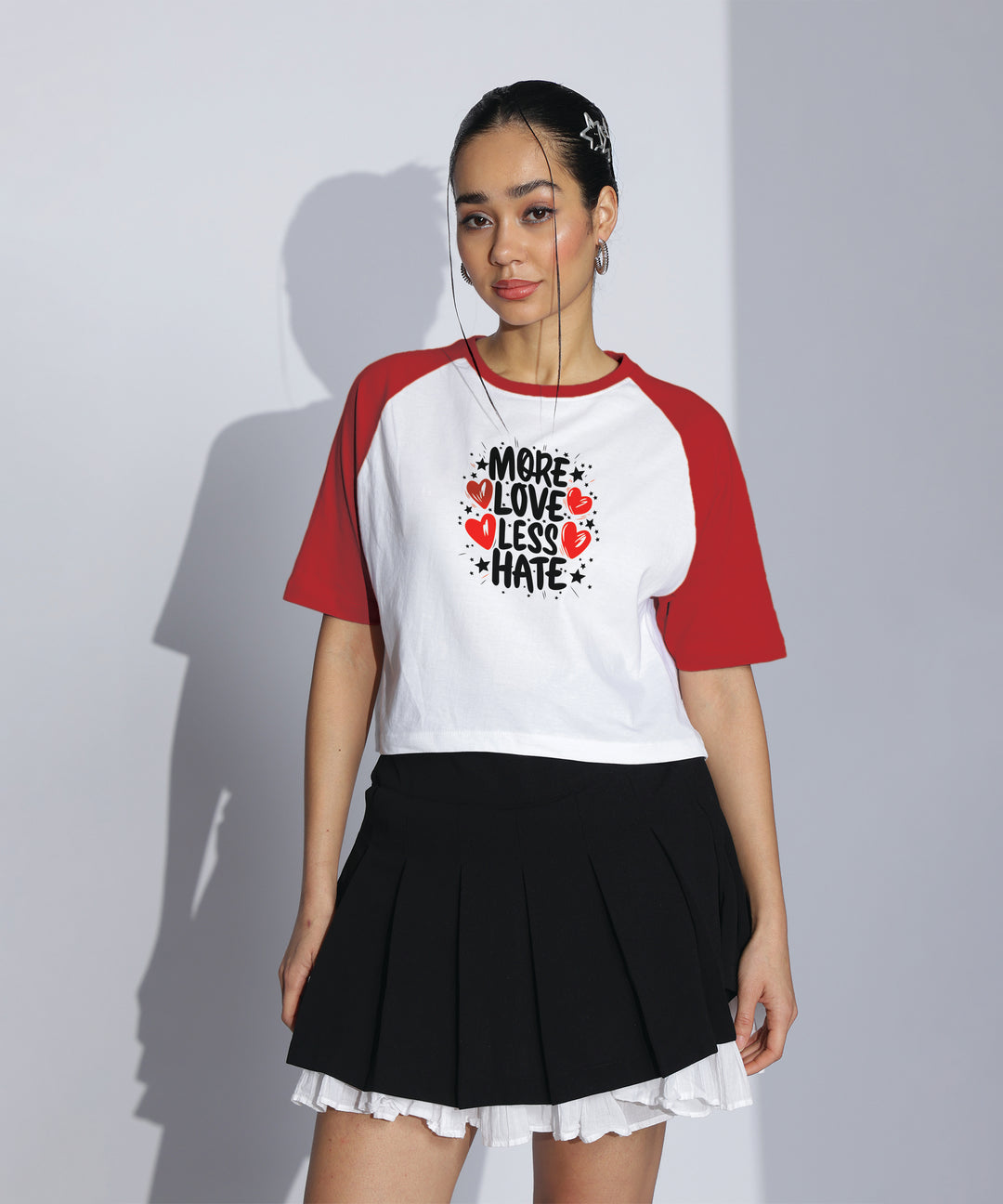 Womens Crop Top with Raglan Sleeve