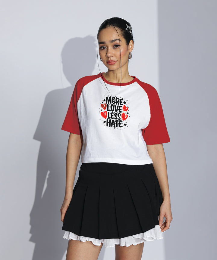 Womens Crop Top with Raglan Sleeve