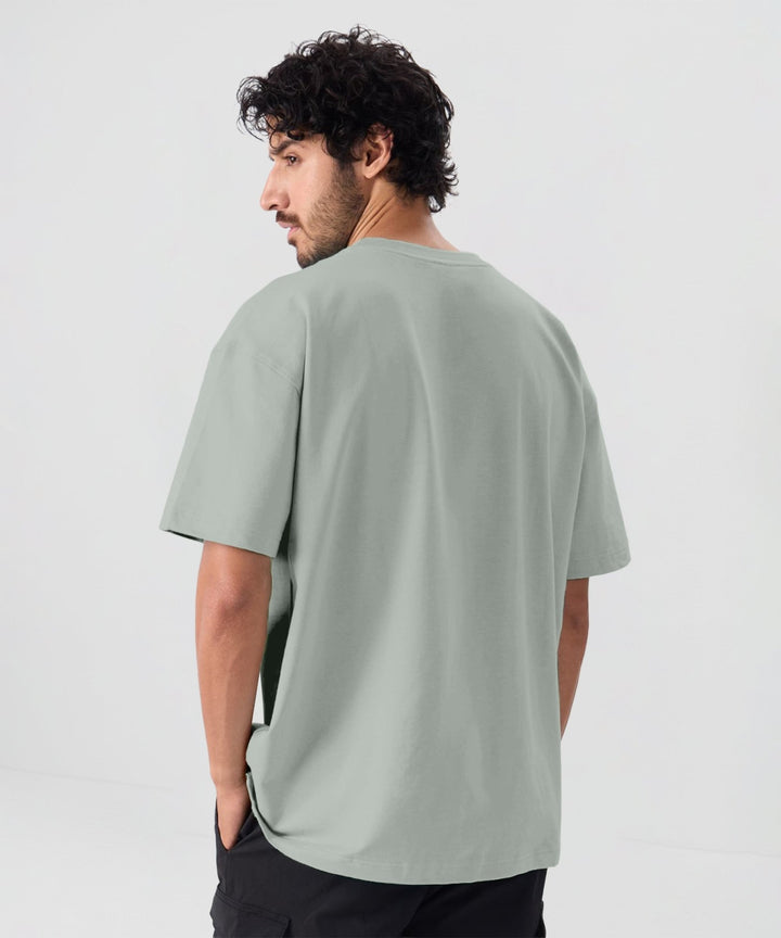 Men’s Solid Oversized T-Shirt | Light Grey