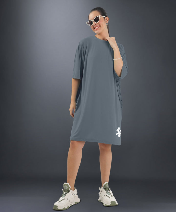 Womens Oversized Drop Shoulder T-Shirt with Side Pockets