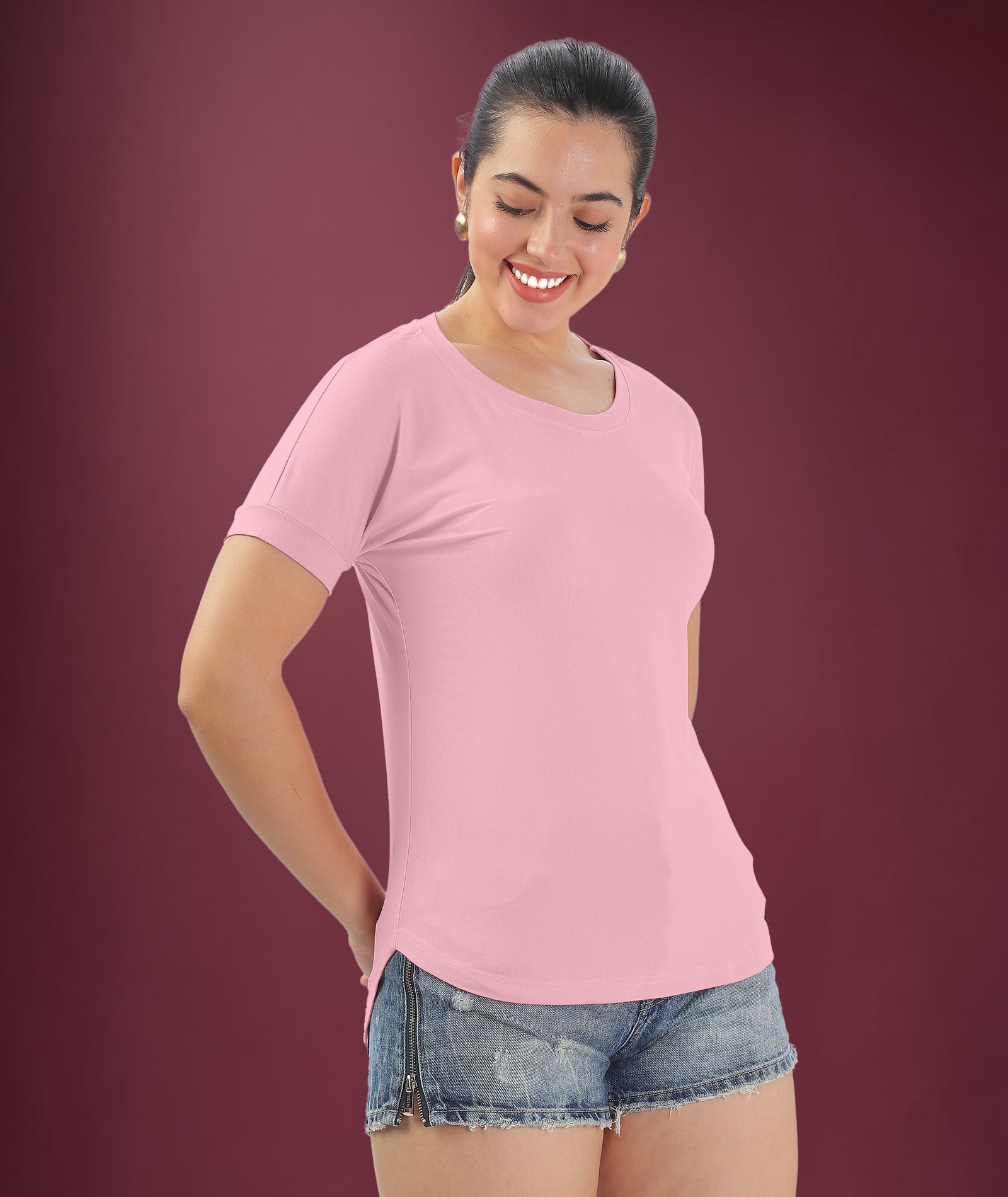 Womens Regular Fit Rose Gold Tshirt