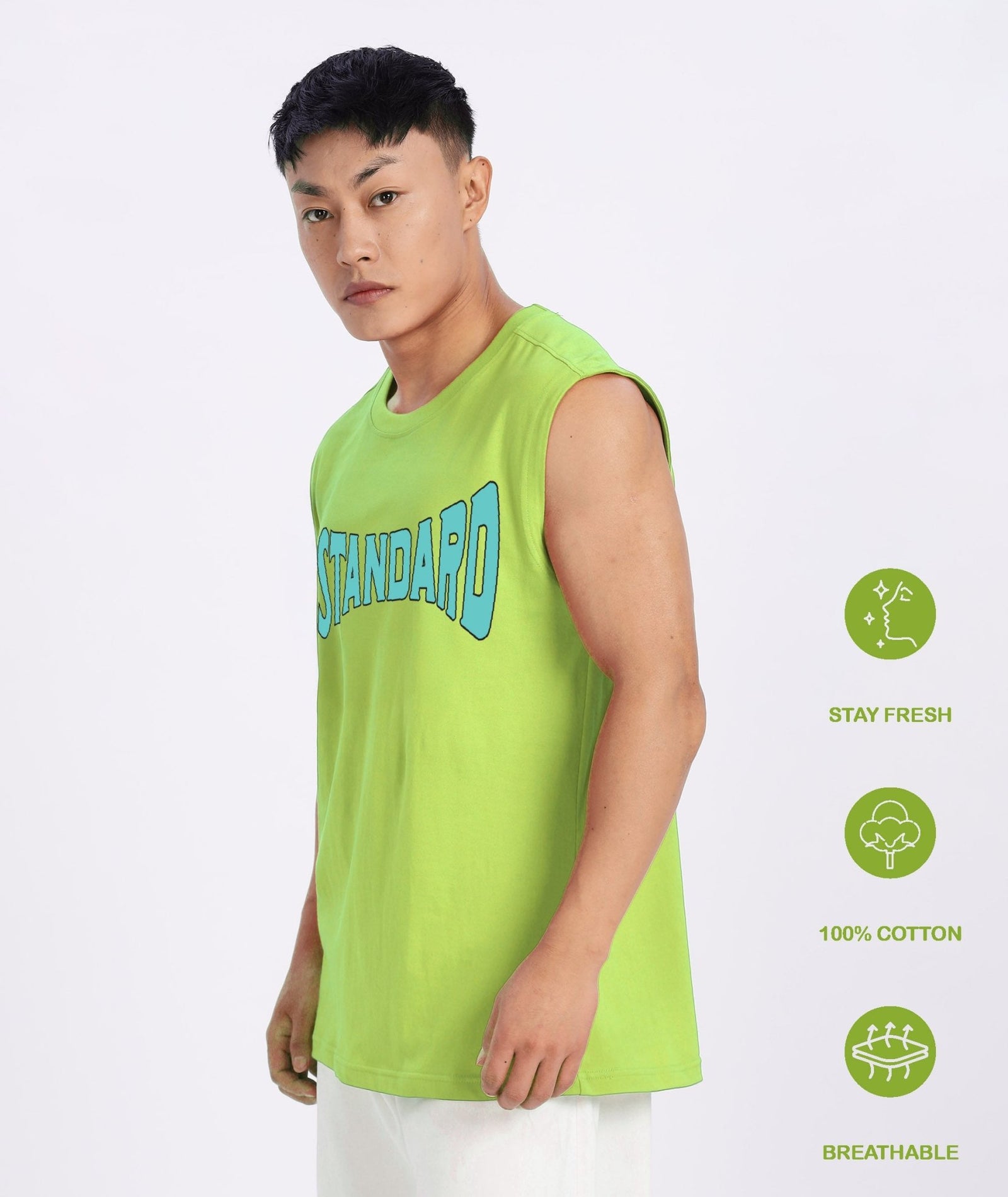 Green Mens Relaxed Fit Tank