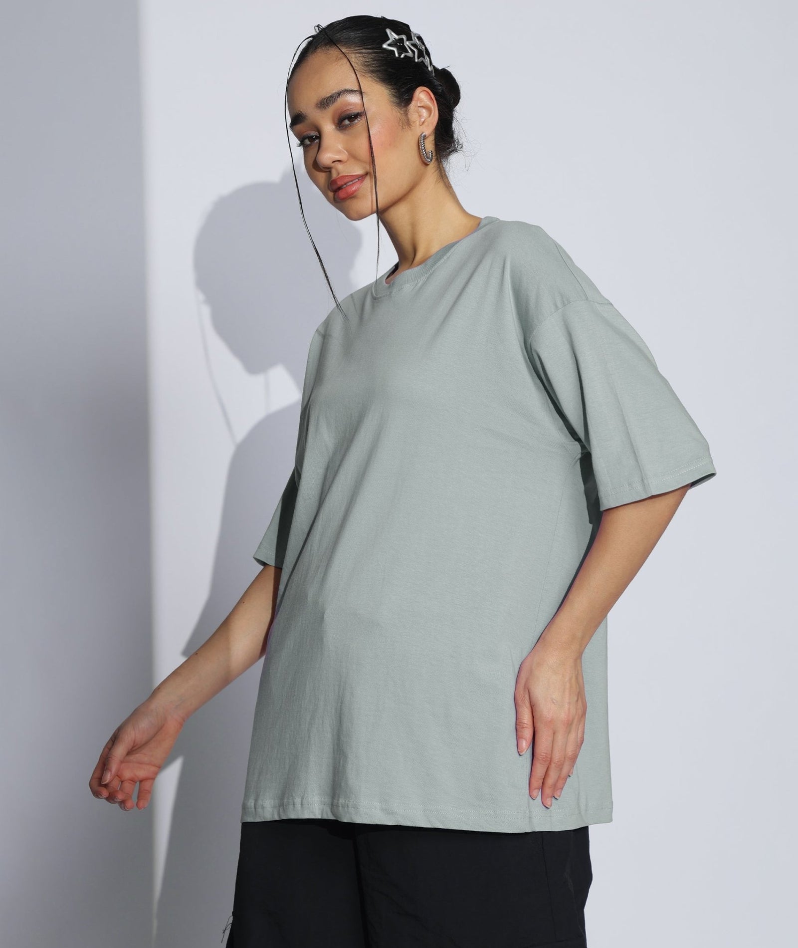 Womens Super Oversized Tshirt | Light Grey