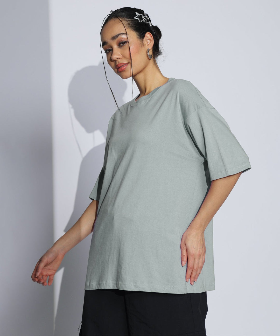 Womens Super Oversized Tshirt | Light Grey