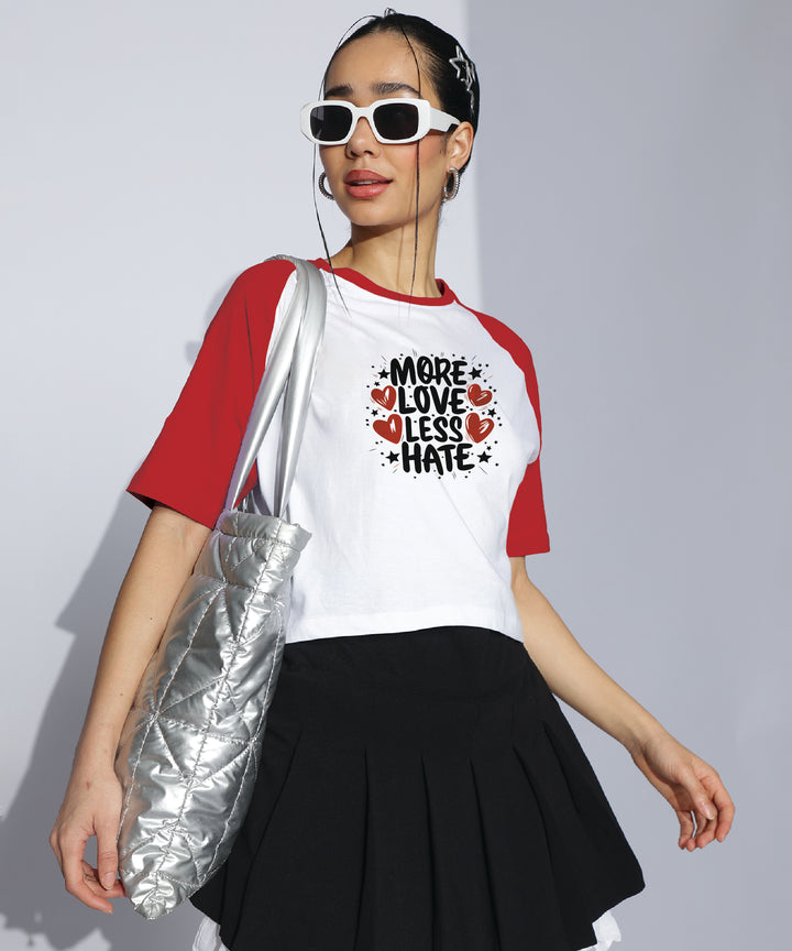 Womens Crop Top with Raglan Sleeve