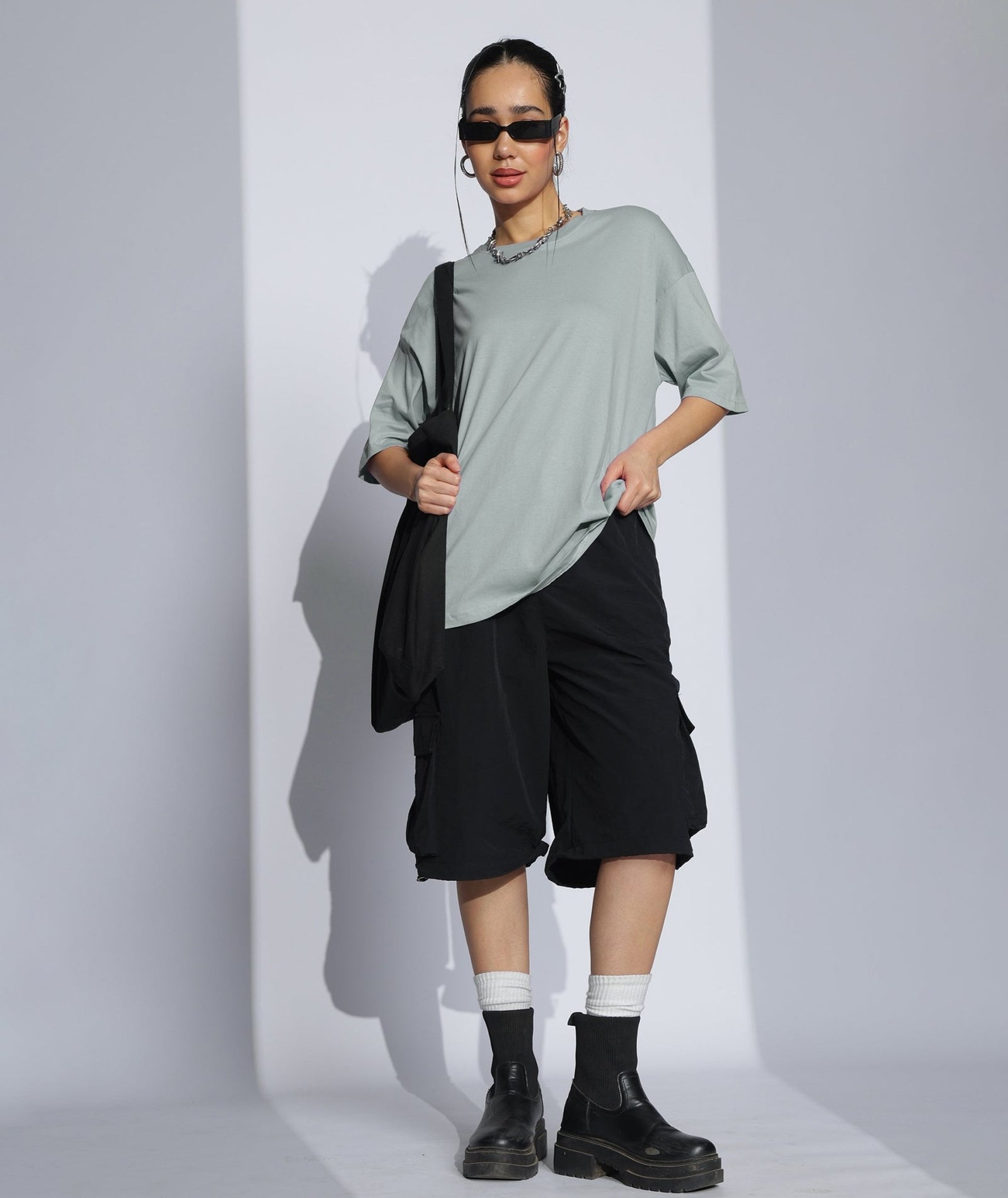 Womens Super Oversized Tshirt | Light Grey