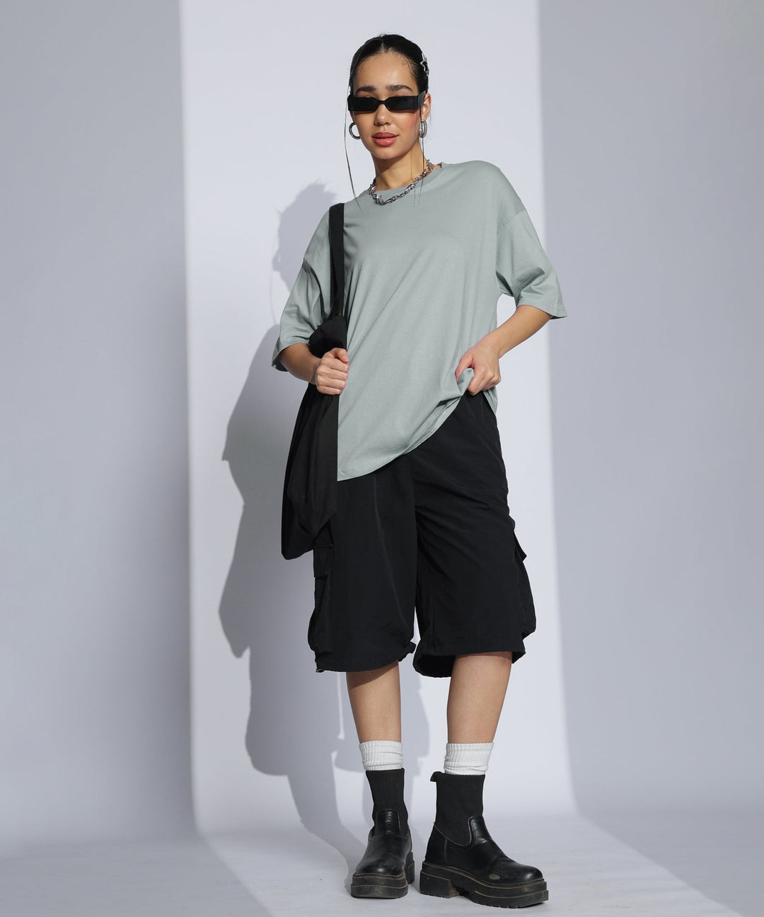 Womens Super Oversized Tshirt | Light Grey