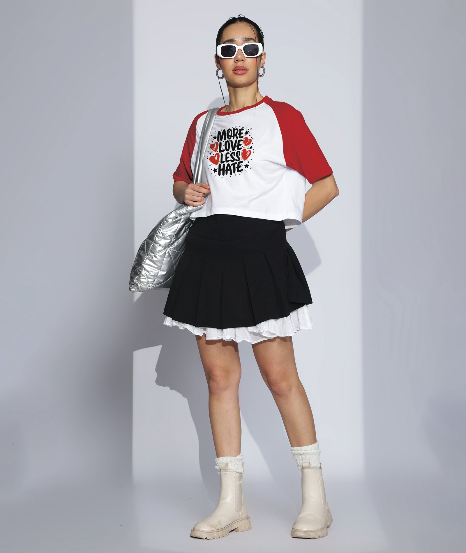 Womens Crop Top with Raglan Sleeve