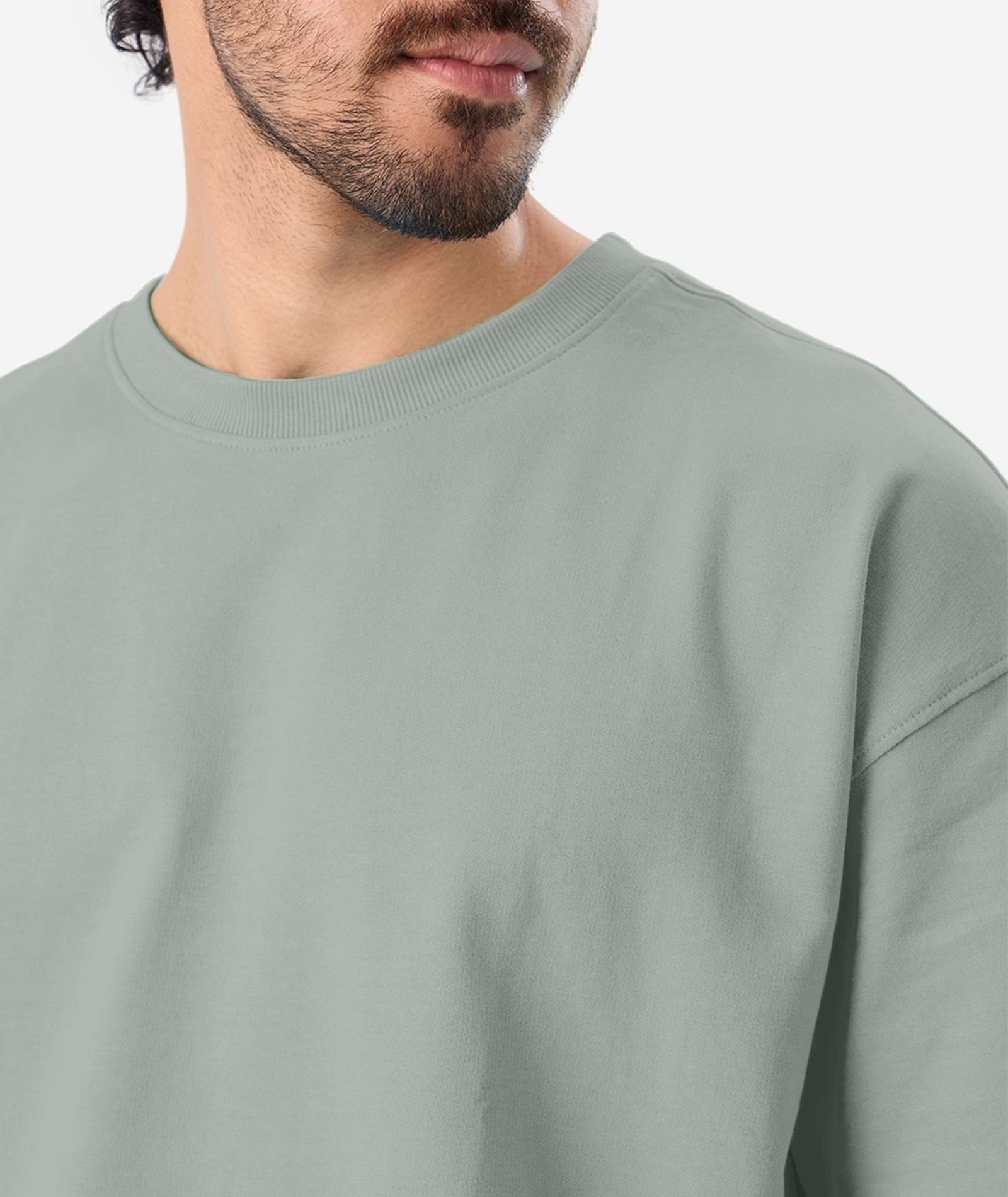 Men’s Solid Oversized T-Shirt | Light Grey
