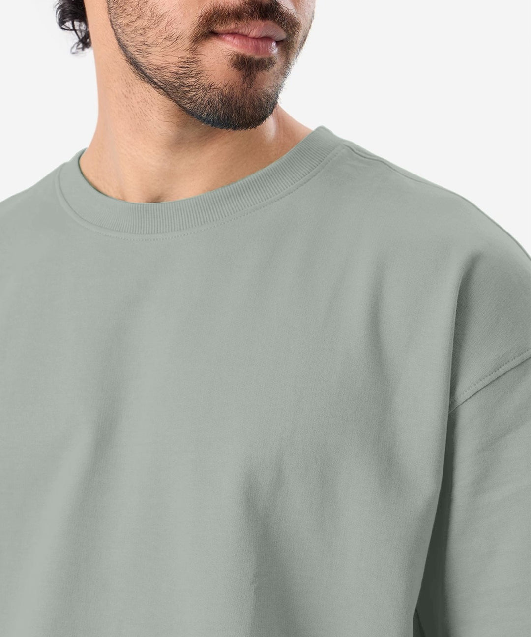 Men’s Solid Oversized T-Shirt | Light Grey