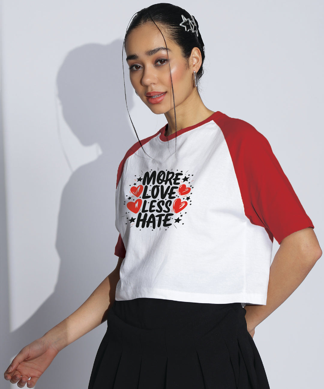 Womens Crop Top with Raglan Sleeve