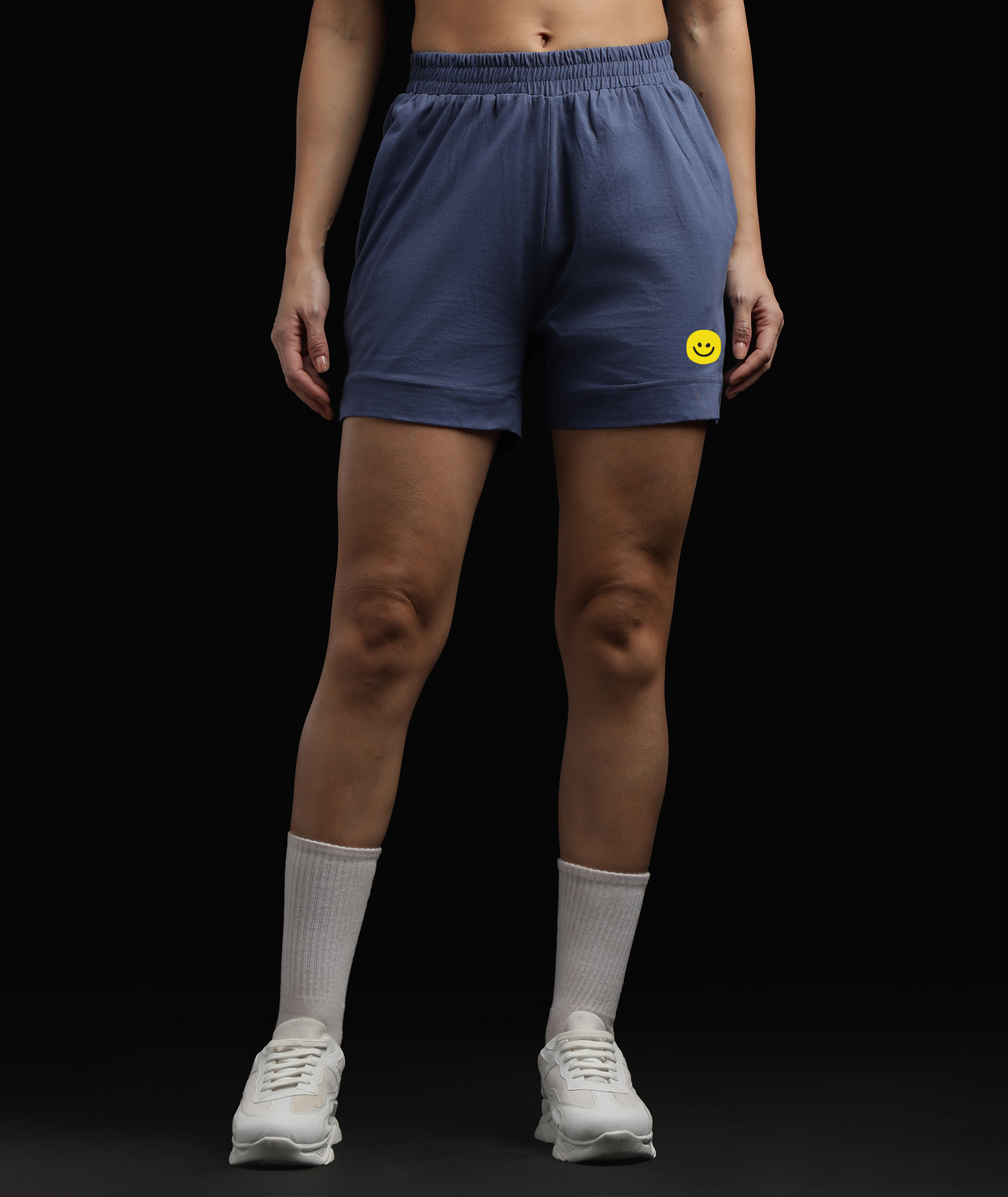 Womens Cotton Printed Lounge Shorts | Blue