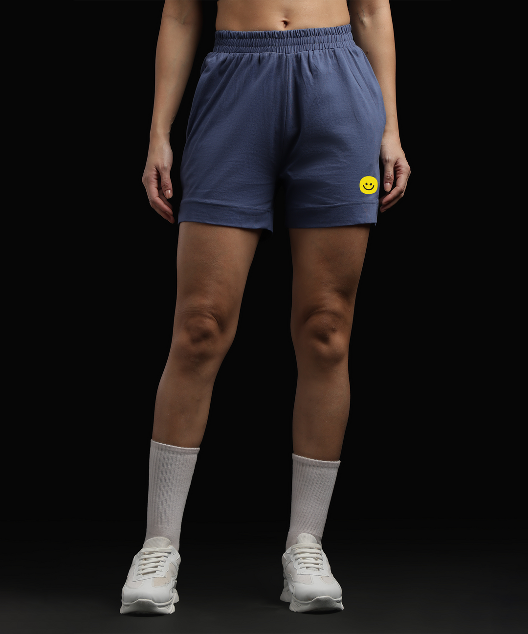 Womens Cotton Printed Lounge Shorts | Blue