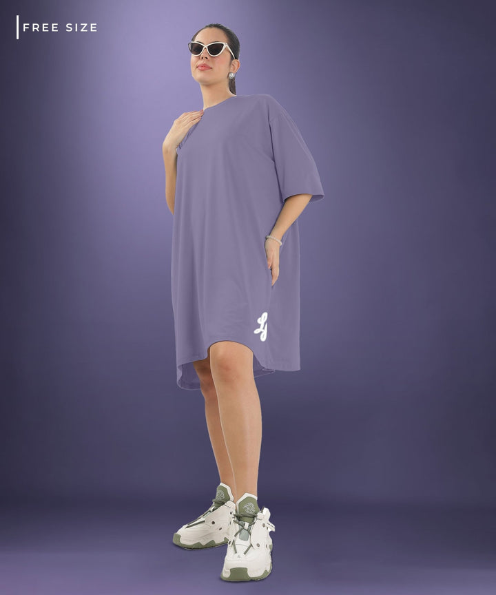 Womens Oversized Drop Shoulder T-Shirt with Side Pockets
