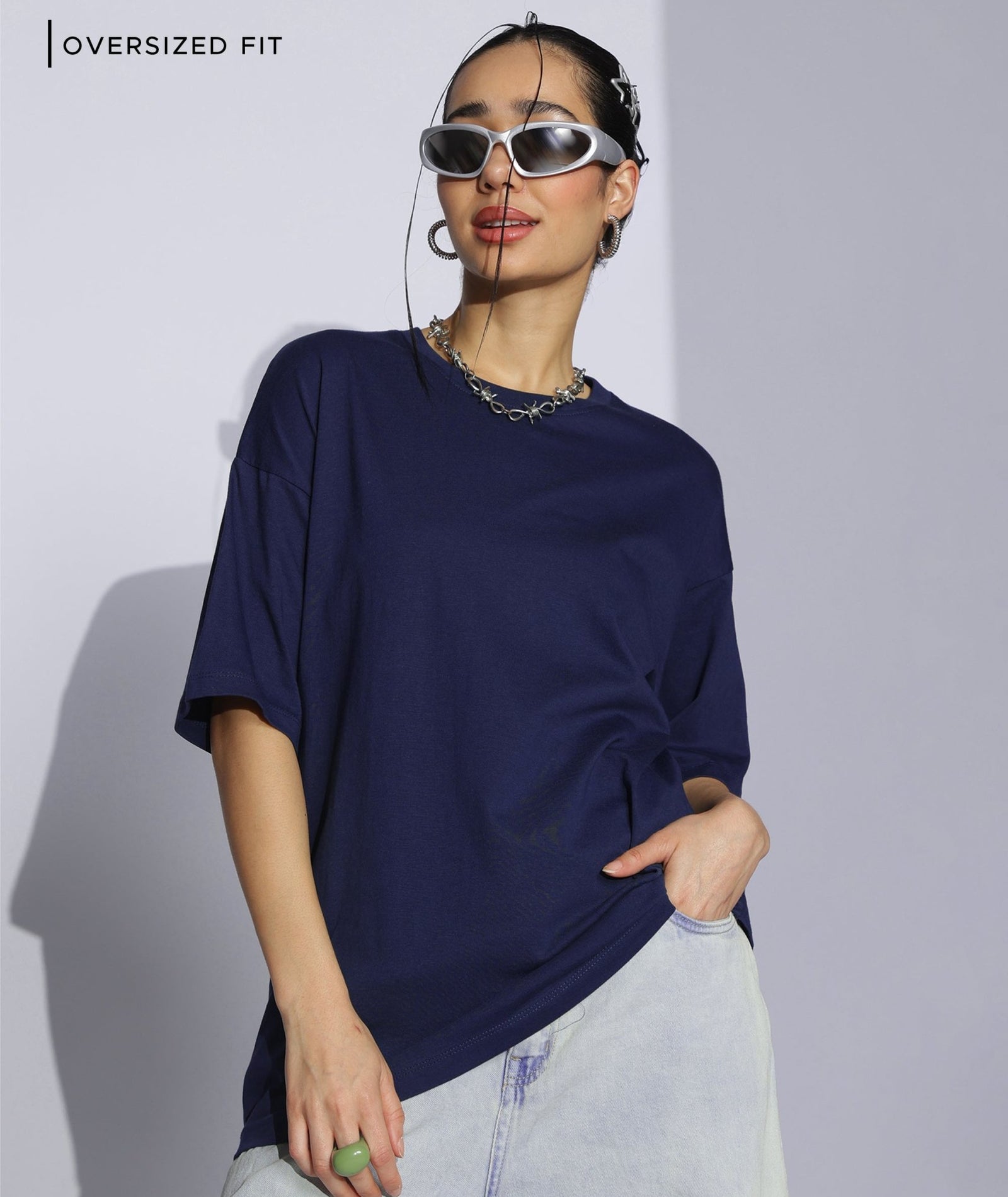 Womens Super Oversized Tshirt | Navy Blue