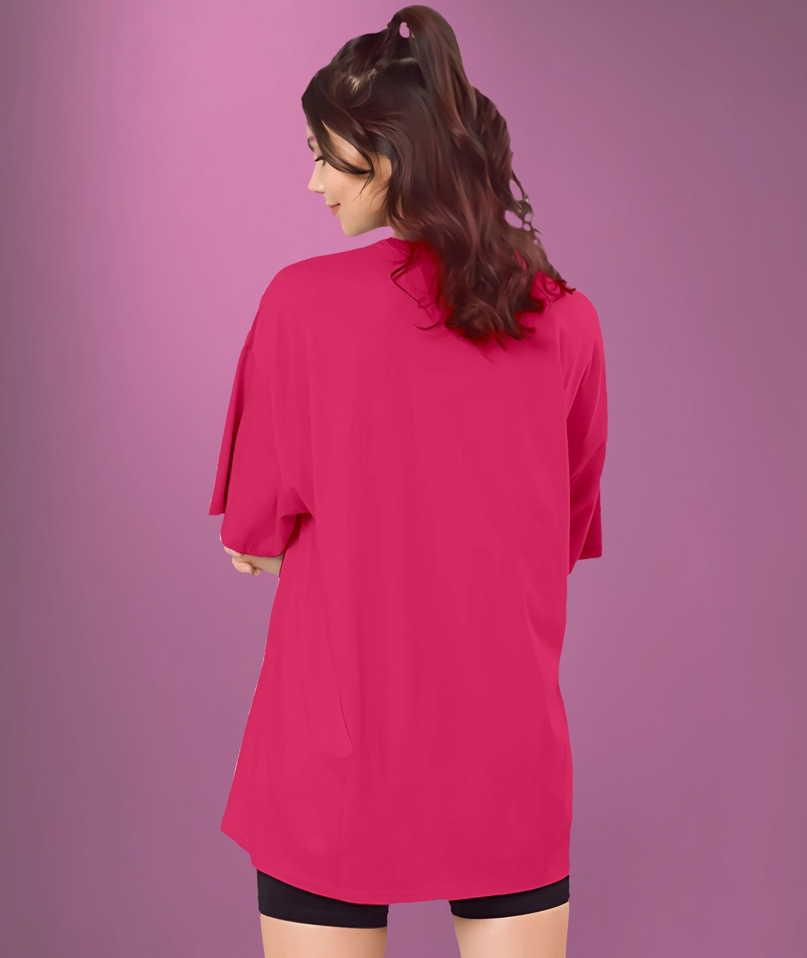 Pink Womens Oversized Tshirt
