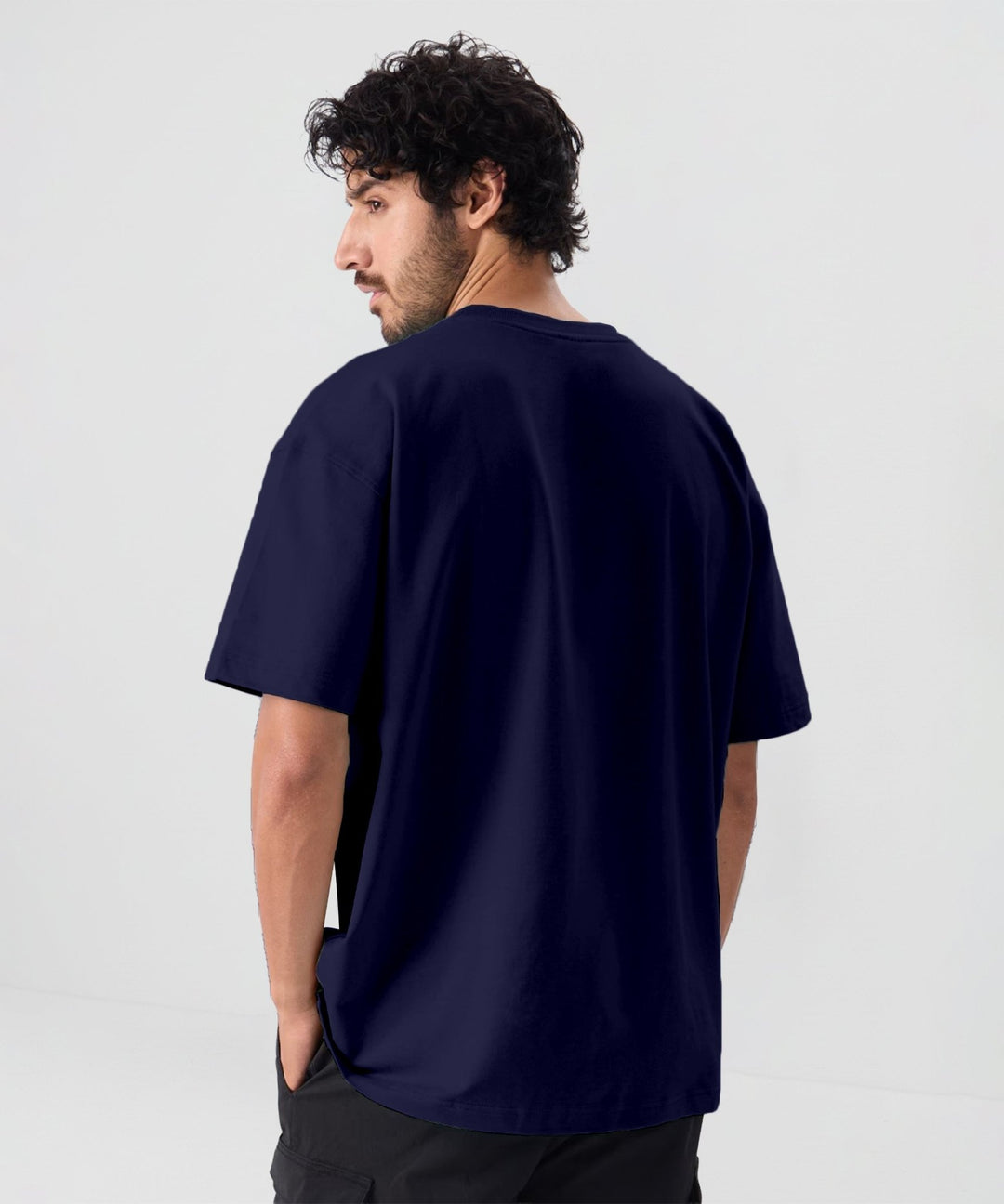 Men’s Solid Oversized T-Shirt | Navy Blue