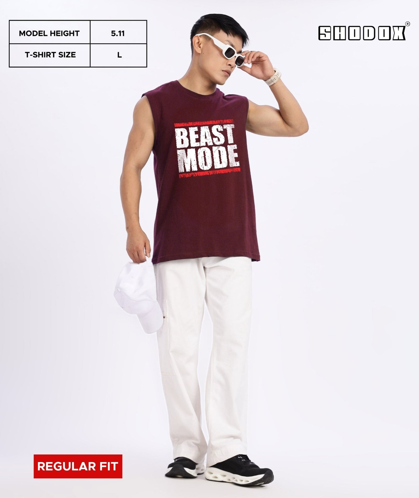 Maroon Mens Relaxed Fit Tank