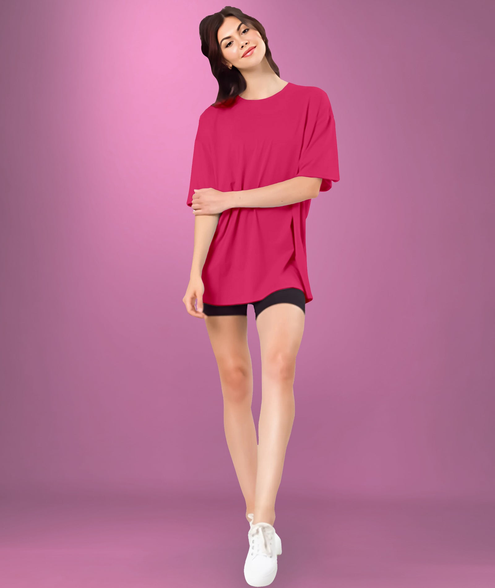 Pink Womens Oversized Tshirt