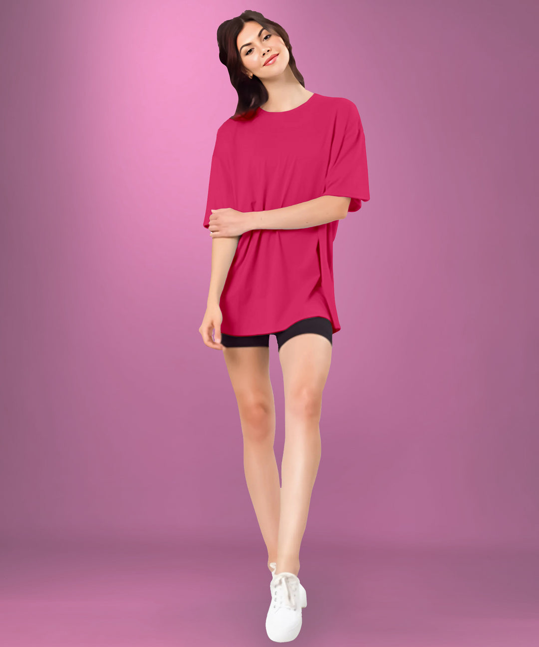 Pink Womens Oversized Tshirt