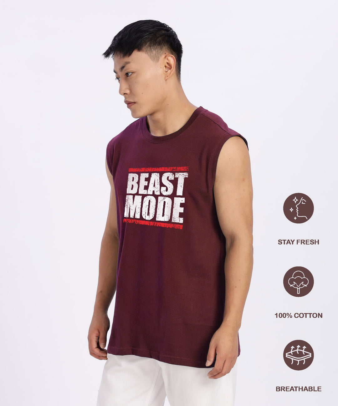 Maroon Mens Relaxed Fit Tshirt
