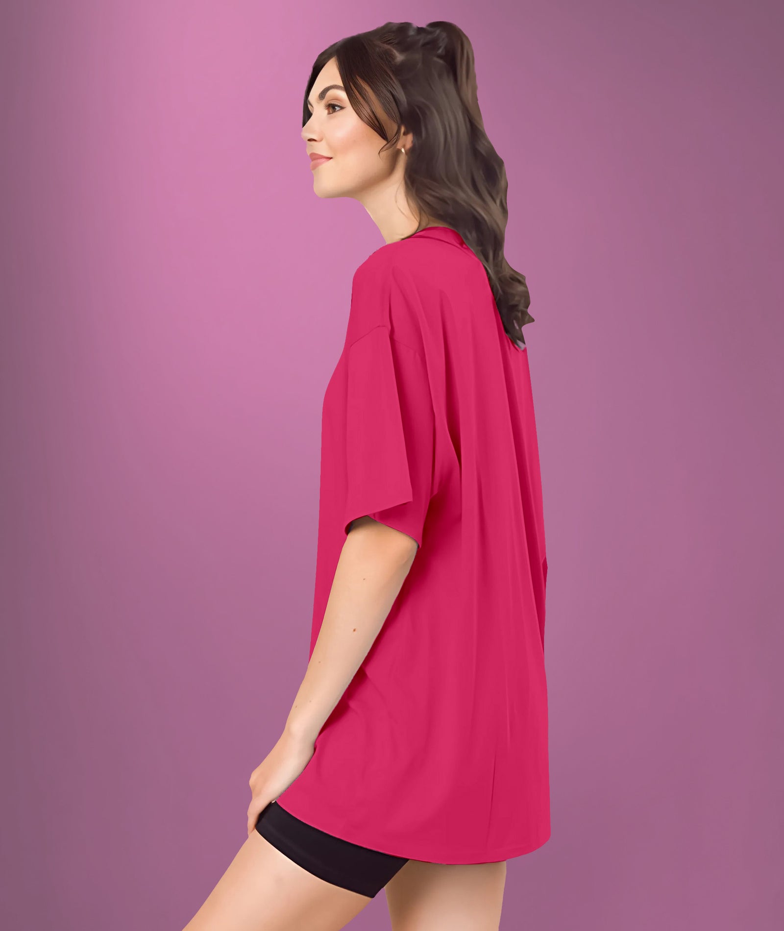 Pink Womens Oversized Tshirt