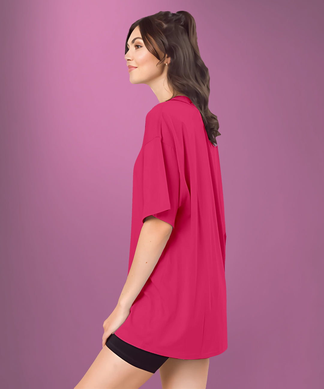 Pink Womens Oversized Tshirt