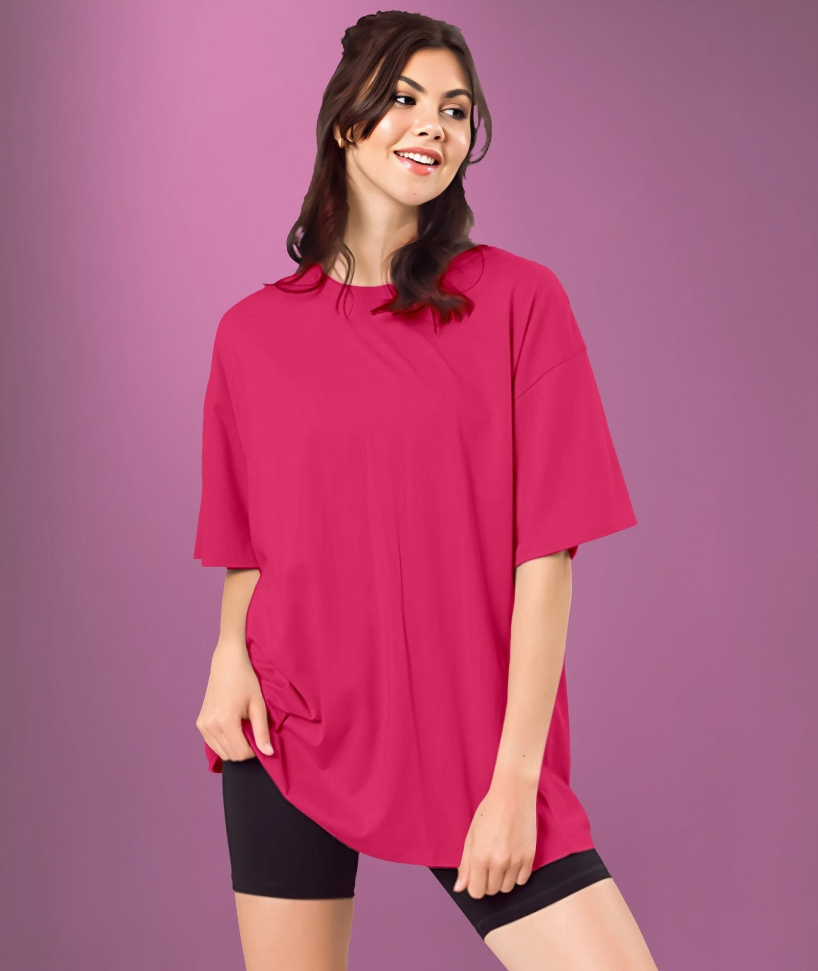 Pink Womens Oversized Tshirt