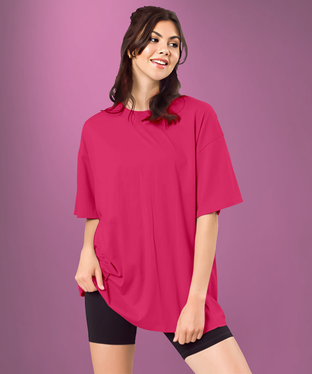 Pink Womens Oversized Tshirt