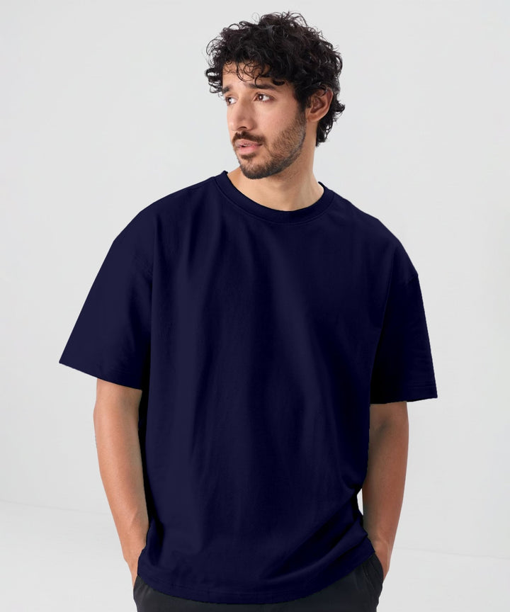 Men’s Solid Oversized T-Shirt | Navy Blue