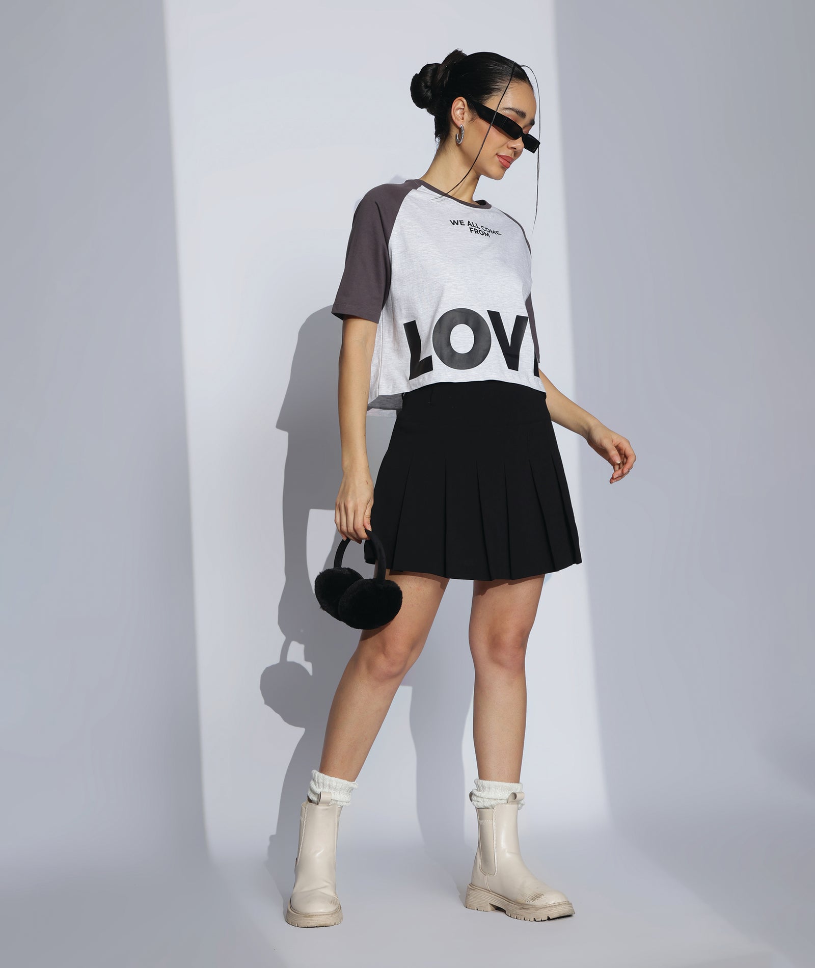 Womens Crop Top with Raglan Sleeve