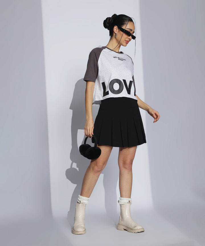 Womens Crop Top with Raglan Sleeve