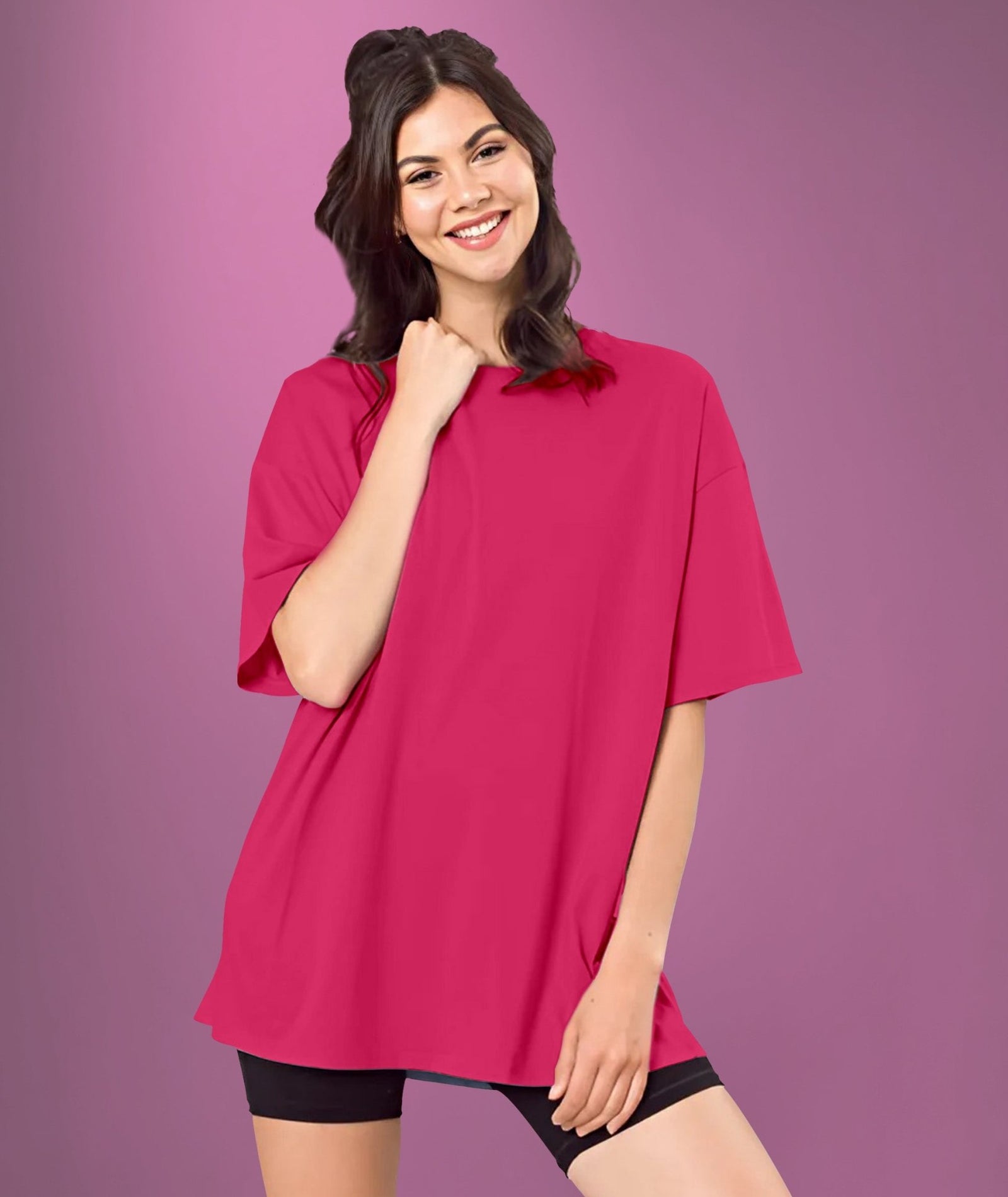 Pink Womens Oversized Tshirt