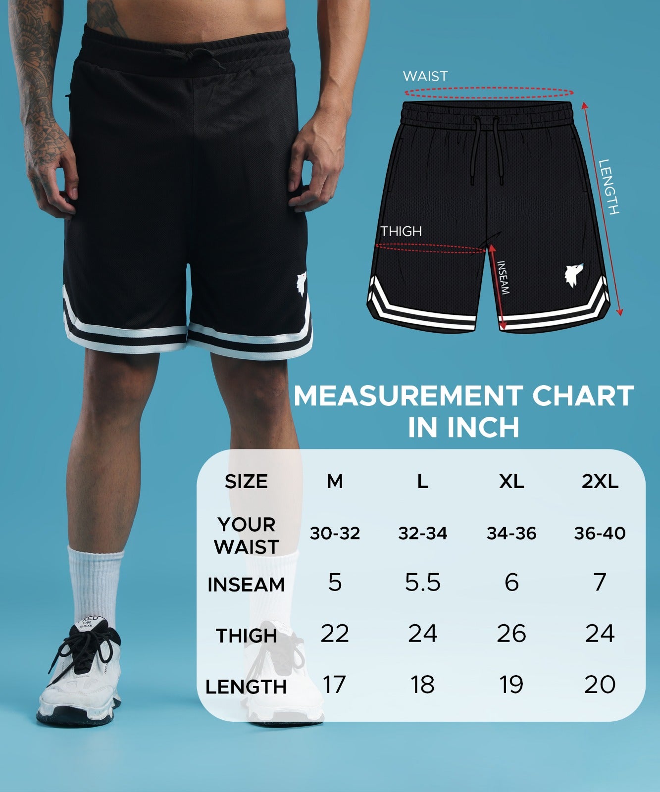 Mens Athletic Shorts with Pockets | Black