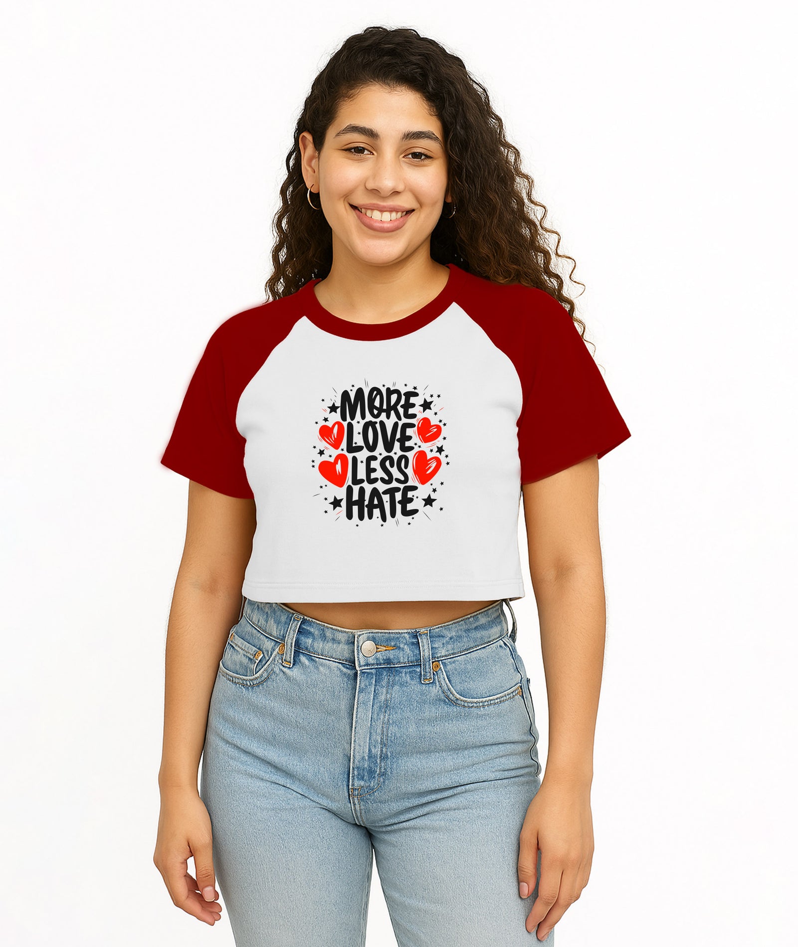Womens Crop Top with Raglan Sleeve