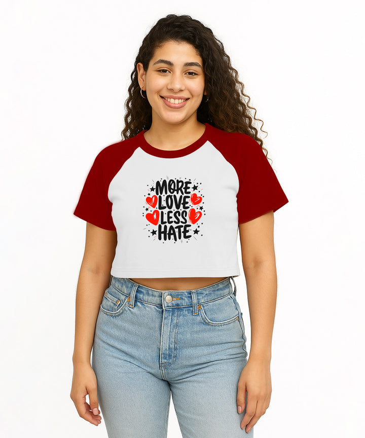 Womens Crop Top with Raglan Sleeve