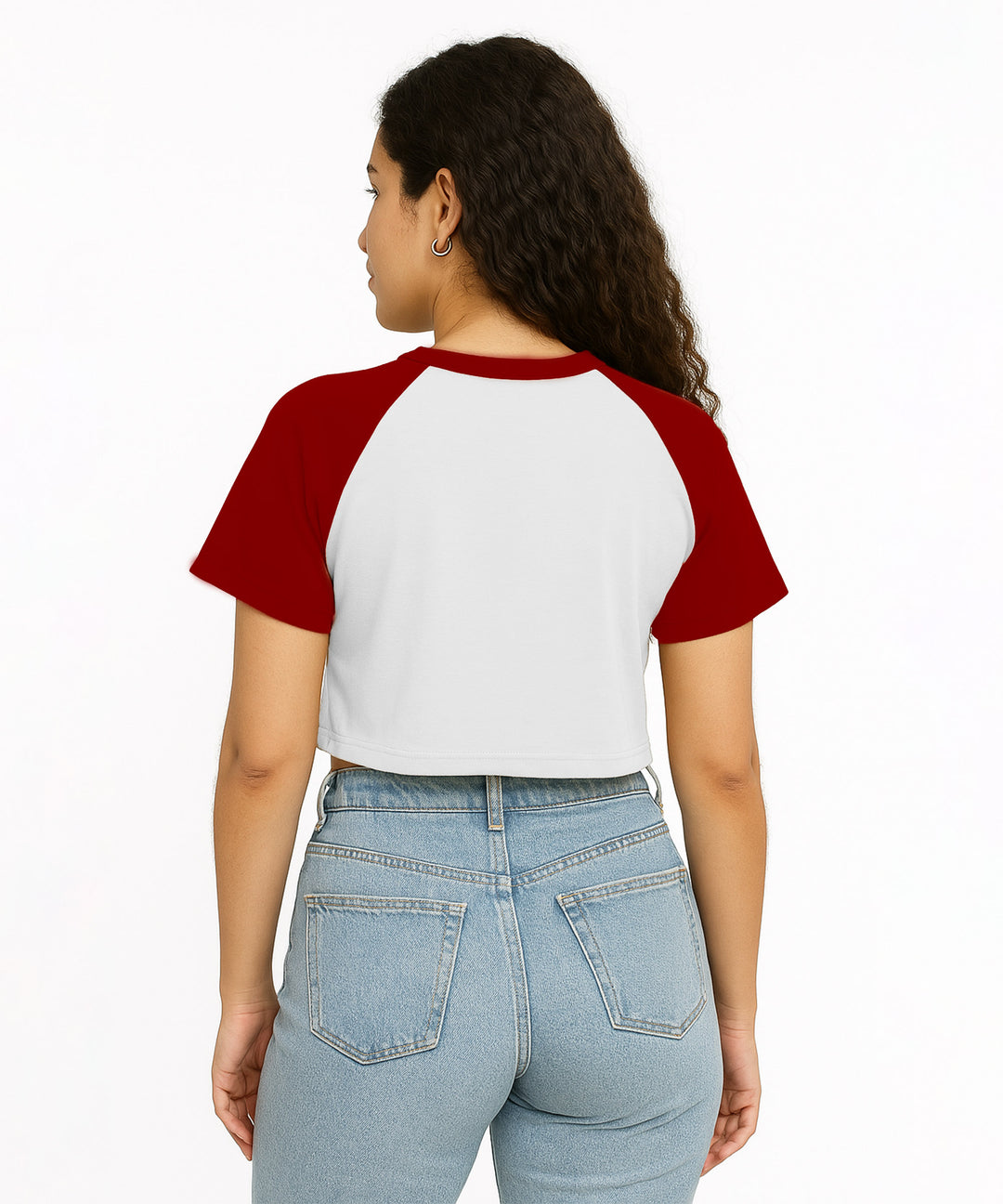 Womens Crop Top with Raglan Sleeve