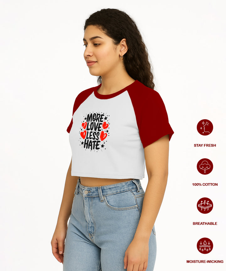 Womens Crop Top with Raglan Sleeve