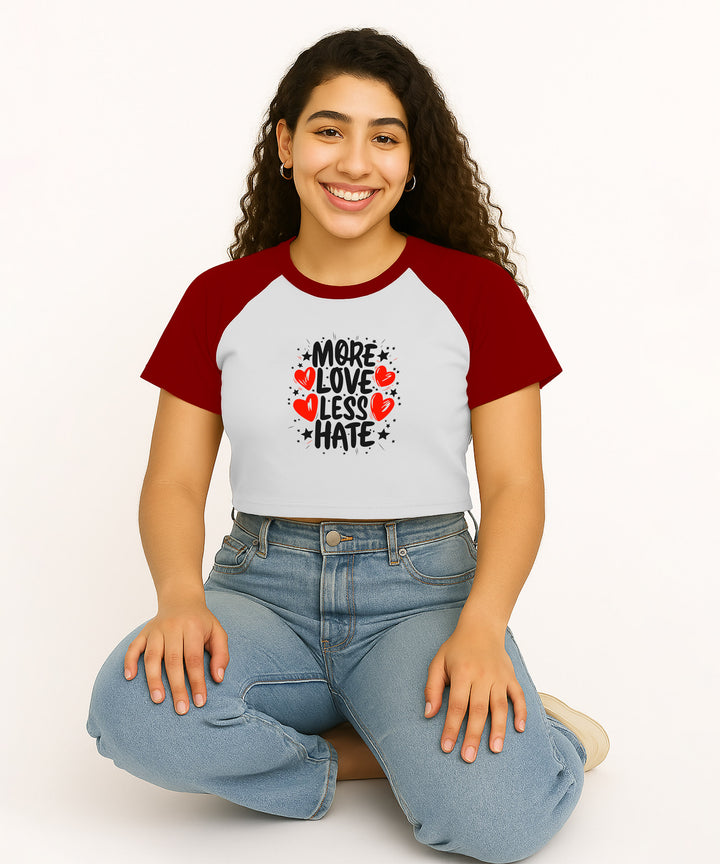 Womens Crop Top with Raglan Sleeve