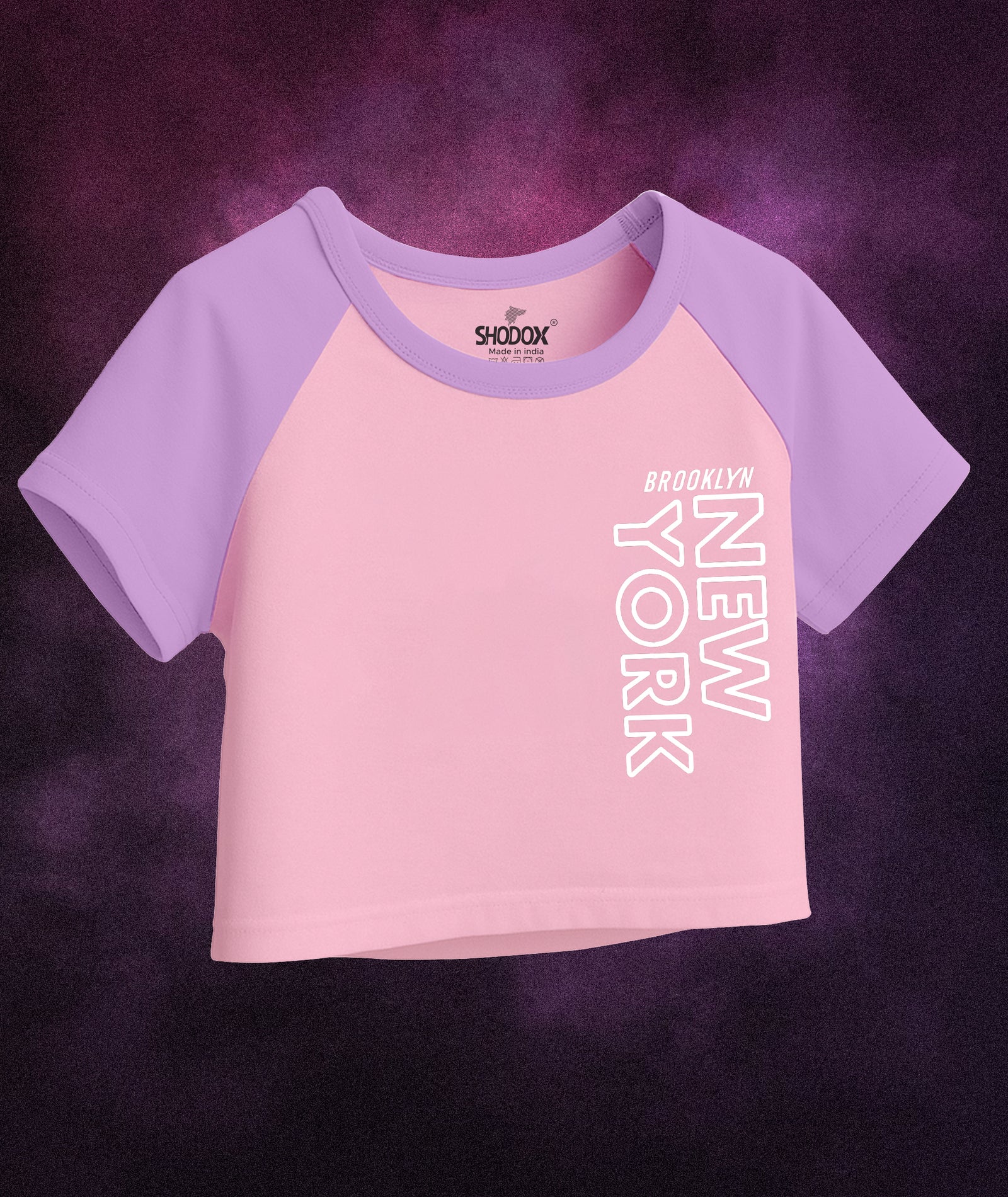 Womens Crop Top with Raglan Sleeve