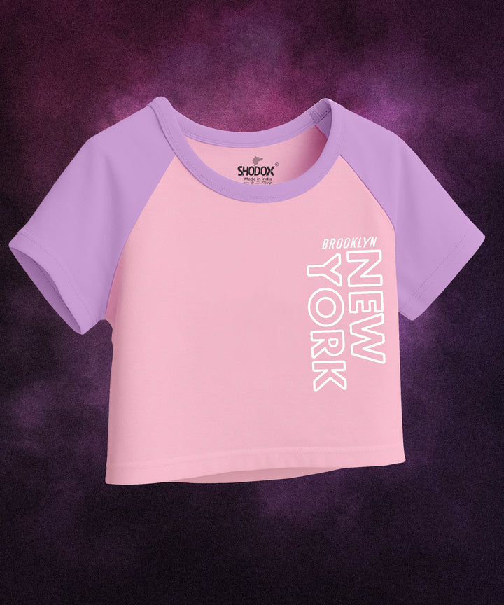 Womens Crop Top with Raglan Sleeve