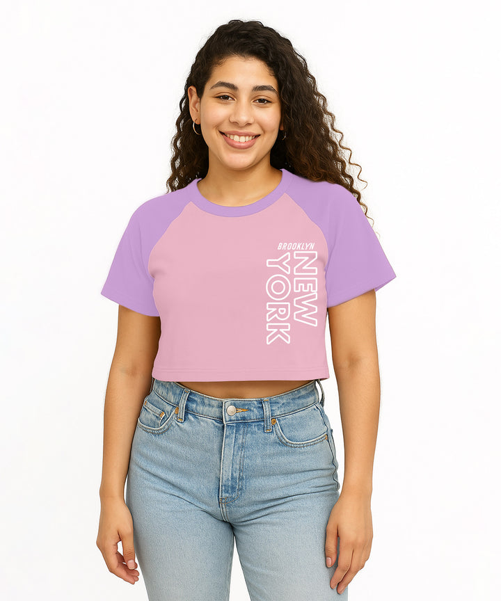 Womens Crop Top with Raglan Sleeve